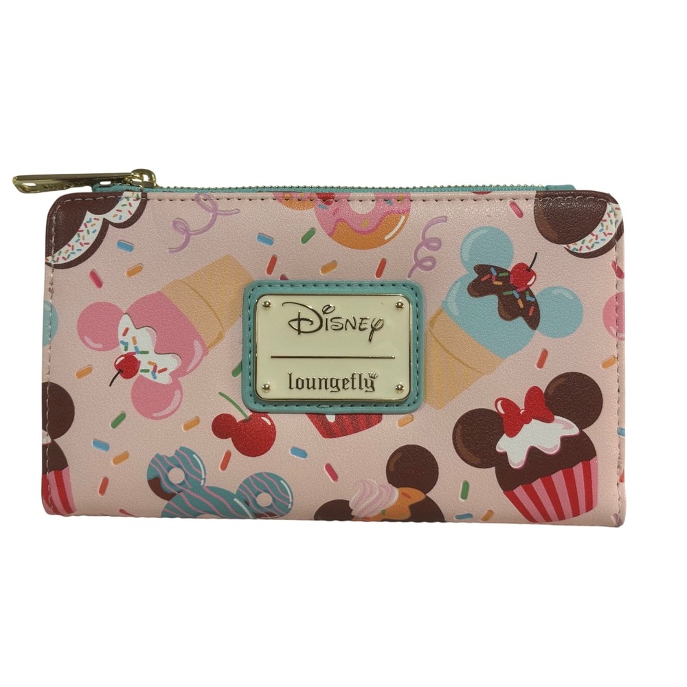 Loungefly Disney Wallet Mickey Minnie Sweets Pink Bifold Excellent